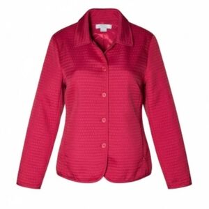 Savvy by DT Studio Textured Blazer Geometric Bold Pink Red Classic Statement